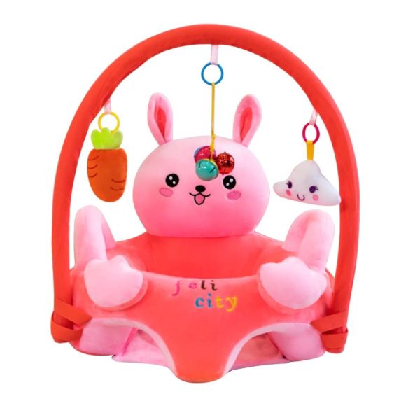 Baby Plush Chair Baby Seats Sofa With Game Pole-Red