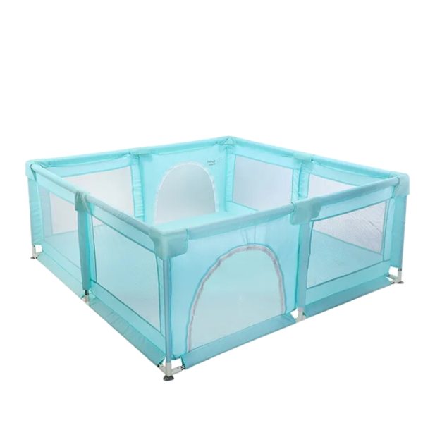 Baby and Toddler Double Door Safety Play Pen with 360 Views - Blue