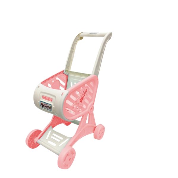 Kids Shopping Cart Grocery Cart Toy Mini Supermarket Trolley Handcart - Pink