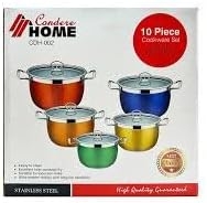 Home 10 Piece Cookware Set Non-Stick Coated Stainless Steel Cookware Set (10 - Piece)