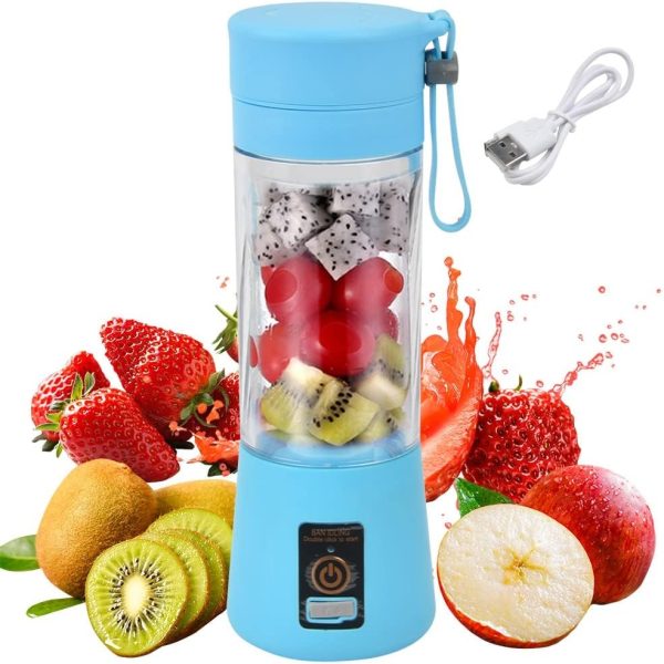 Portable Blender, Personal Blender Portable Juicer Cup Fruit Mixer USB Charger Mini Juice Blender for Smoothies and Shakes,with 6 Power Blades Travel Blender for Travel Gym Outdoor