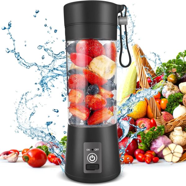 Portable Blender, Personal Blender USB Rechargeable, for Shakes and Smoothies, Strong Cutting Power with 6 Blades
