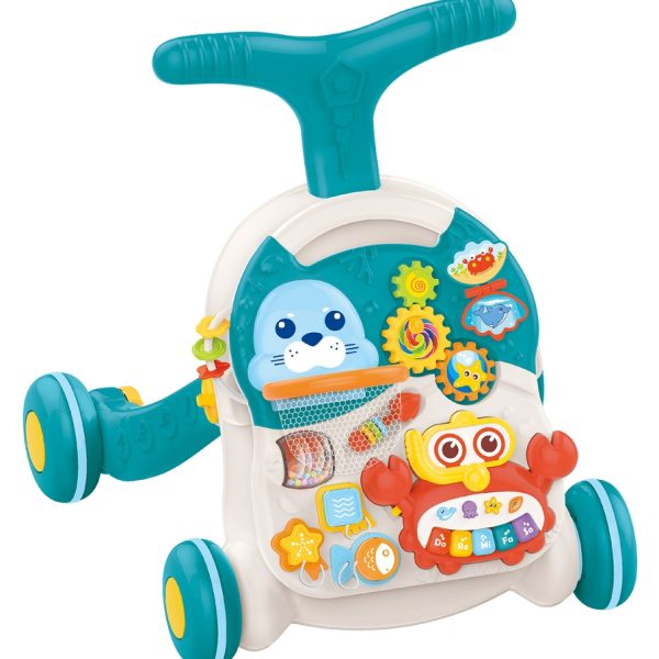 Jack Brown 2 in 1 Baby Baby Music Walker and Active Table - Red - Blue