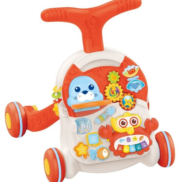 Jack Brown 2 in 1 Baby Baby Music Walker and Active Table - Red - Orange