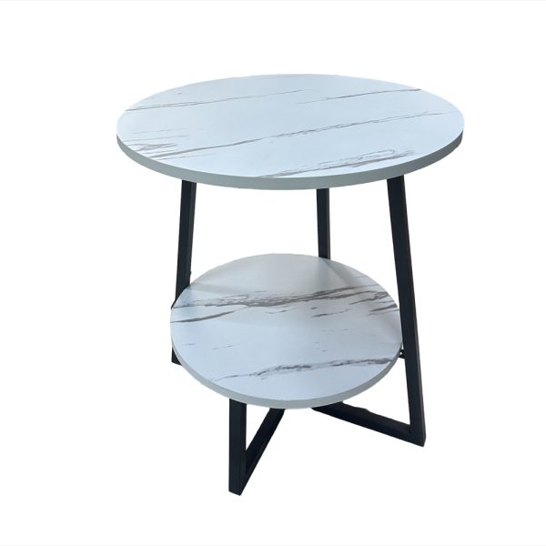 Double layered personalized small coffee table, living room sofa side table - WHITE