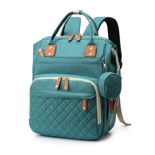 Multi-functional baby diaper bag & Bed - Green