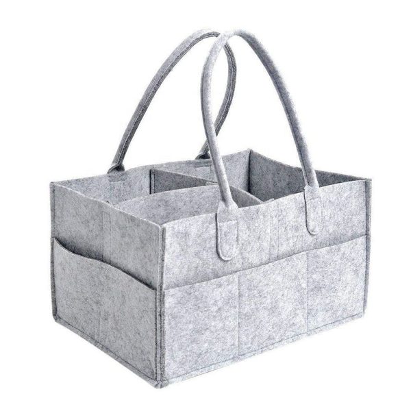 Baby Foldable Diaper Caddy Storage Holder Carrier Bag - Grey