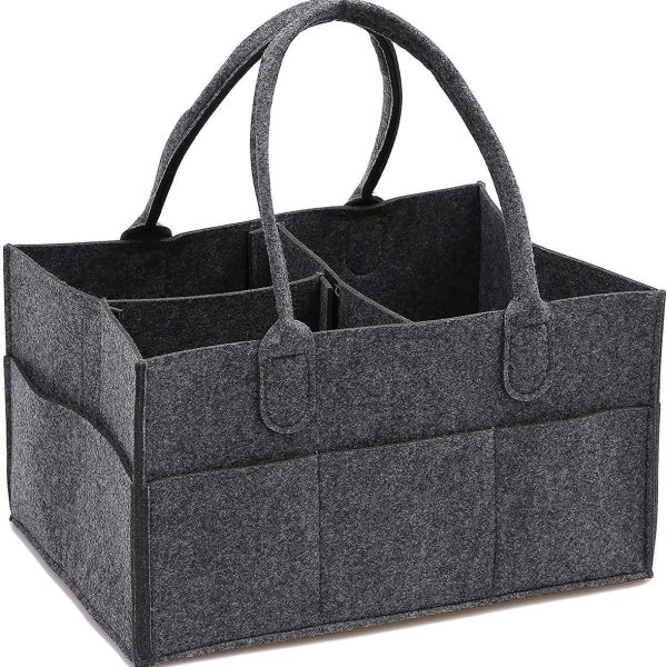 Felt Baby Diapper Nappy Organizer - Dark Grey