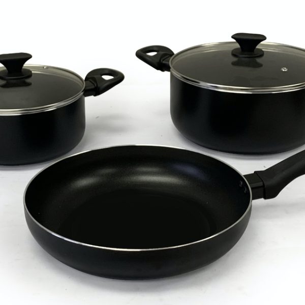 Miss C Non-Stick Induction Matte Black Cookware Set 5 Pieces