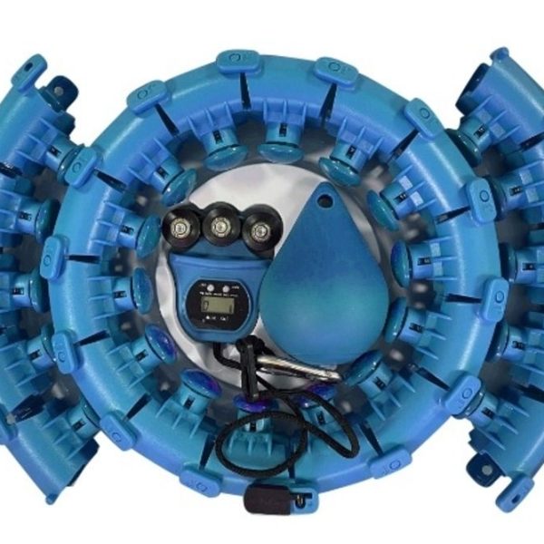 Flexi Muscles - Weighted Hula Hoop for Abdomen Fitness and Waist Toning. - Light Blue