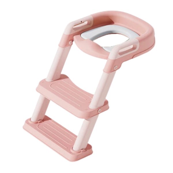 2-IN-1 Potty Training Toilet Seat with Step Stool Ladder - Pink
