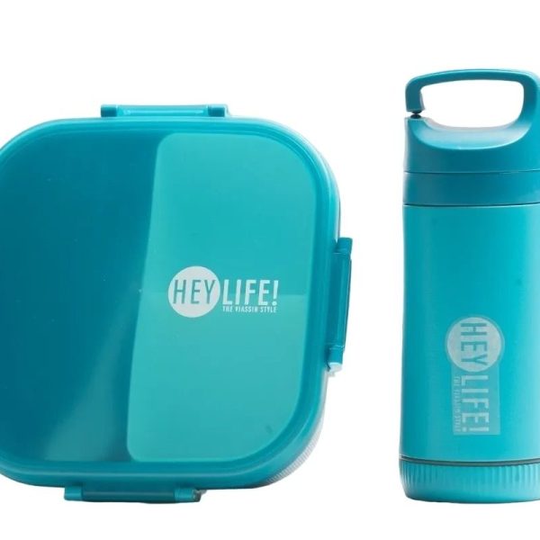 Lunch Box With A Water Bottle - Blue
