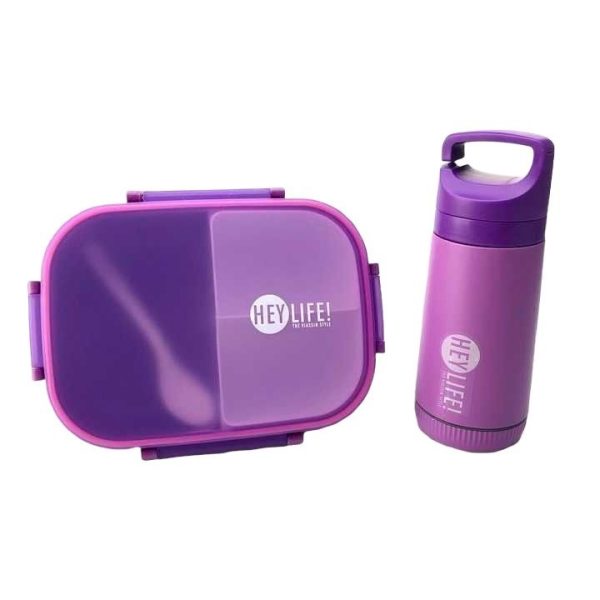 lunch box with Water Bottle Set - Purple