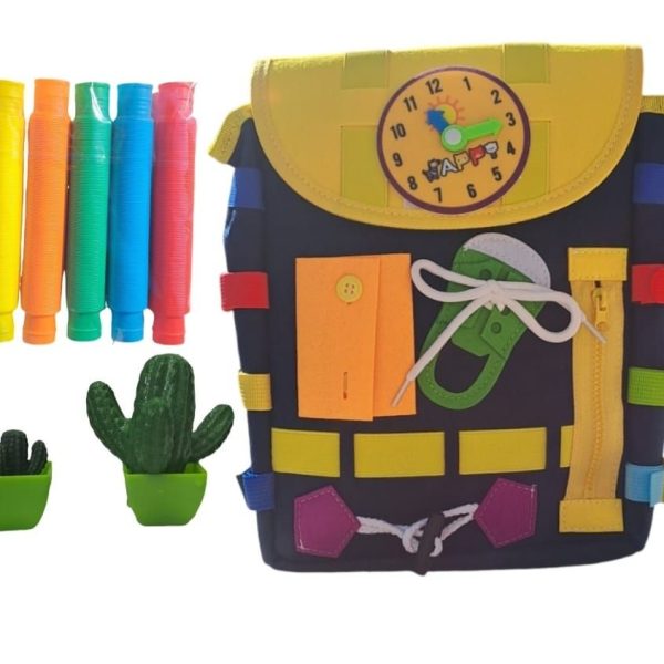 Sensory Backpack with Growing Cactus and Stretch Toys