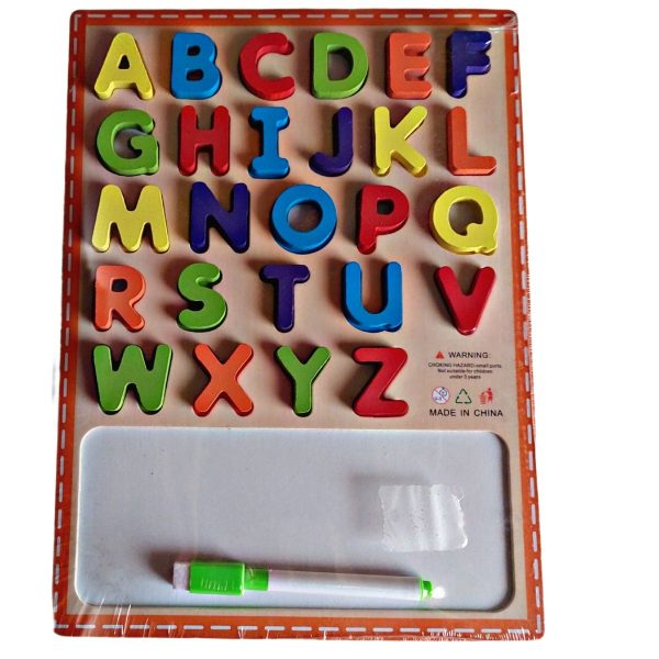 Educational Wooden Puzzle Alphabet 26 Pieces with Mini Writing Board