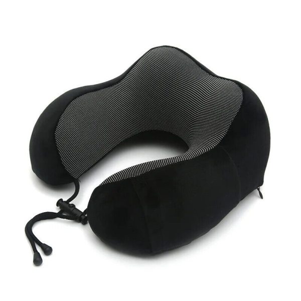 U Shaped Memory Foam Neck Pillows For Outdoor, Travel, Office, Home - Black