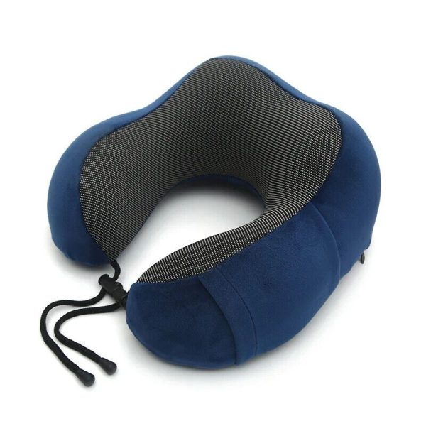 U Shaped Memory Foam Neck Pillows For Outdoor, Travel, Office, Home - Blue