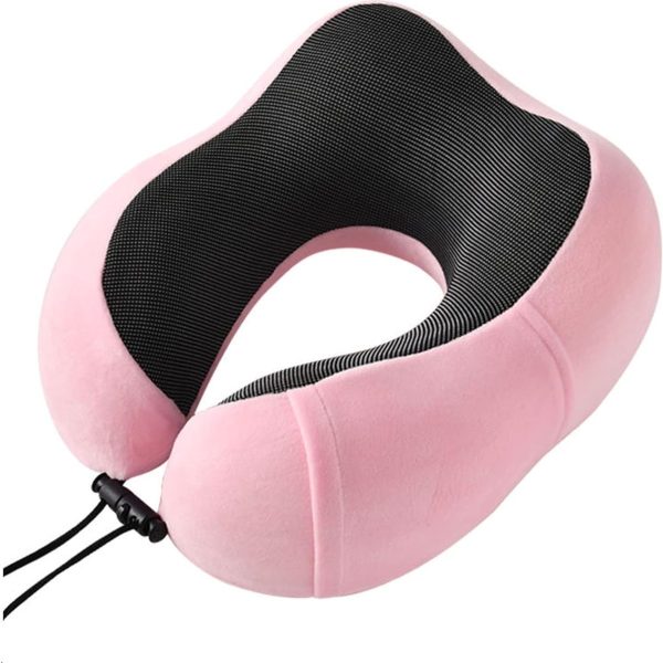 U Shaped Memory Foam Neck Pillows For Outdoor, Travel, Office, Home - Pink