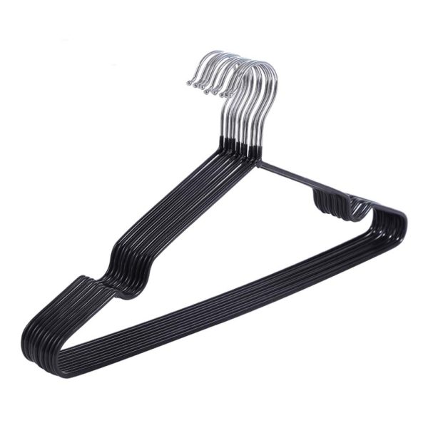 CLH-801, Stainless Steel Plastic Dipping Clothes Hanger-Kids - Black