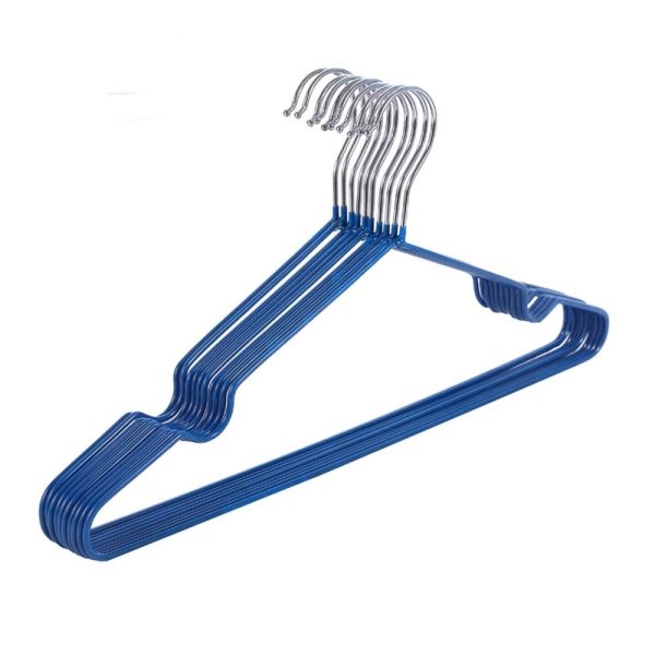 CLH-801, Stainless Steel Plastic Dipping Clothes Hanger-Kids - Blue