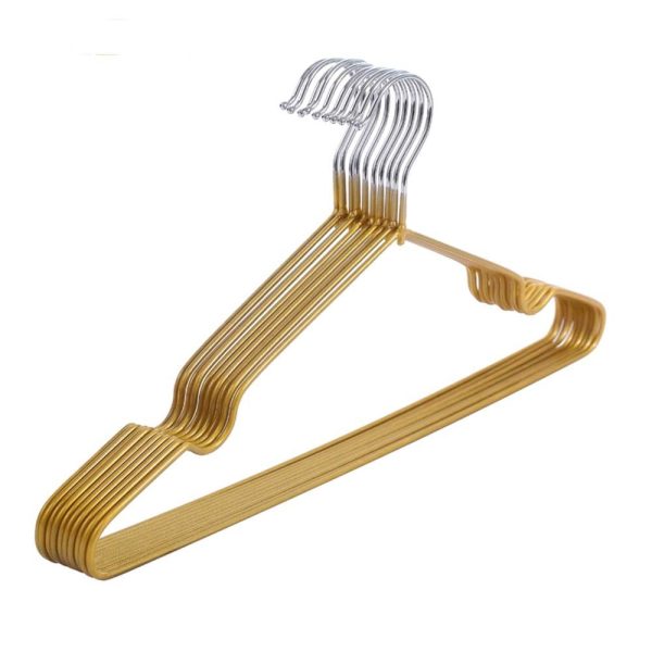 CLH-801, Stainless Steel Plastic Dipping Clothes Hanger-Kids - Gold