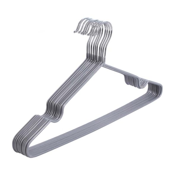 CLH-801, Stainless Steel Plastic Dipping Clothes Hanger-Kids - Grey