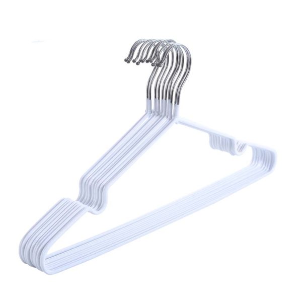 CLH-801, Stainless Steel Plastic Dipping Clothes Hanger-Kids - White