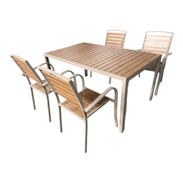 All Weather Outdoor Patio Furniture Set 5 Piece Outdoor Dining Set - Brown