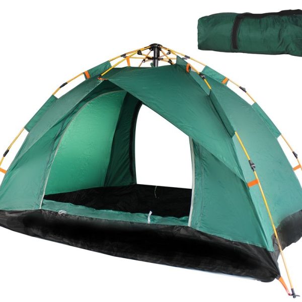 2-Person Water-Resistant Instant Camping Tent with Carry Bag - 205 x 130cm - Dark Green