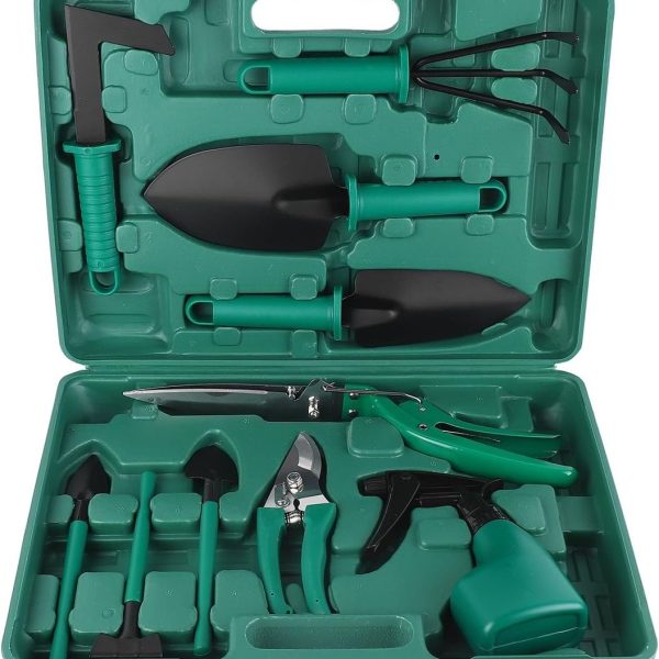 Gardening Tool Organizer Kit Of 10 Piece With Case
