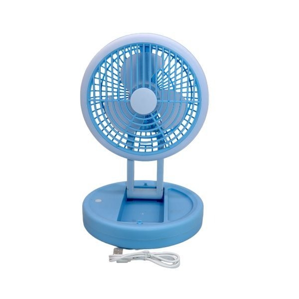 Foldable and Portable Circulating Table Fan with Lamp - Blue