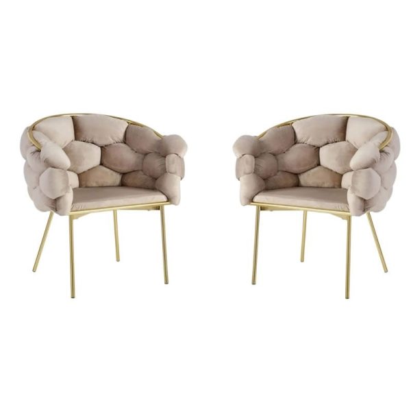 Modern Comfy C-shaped Dining Chair - Set of 2 - Y363