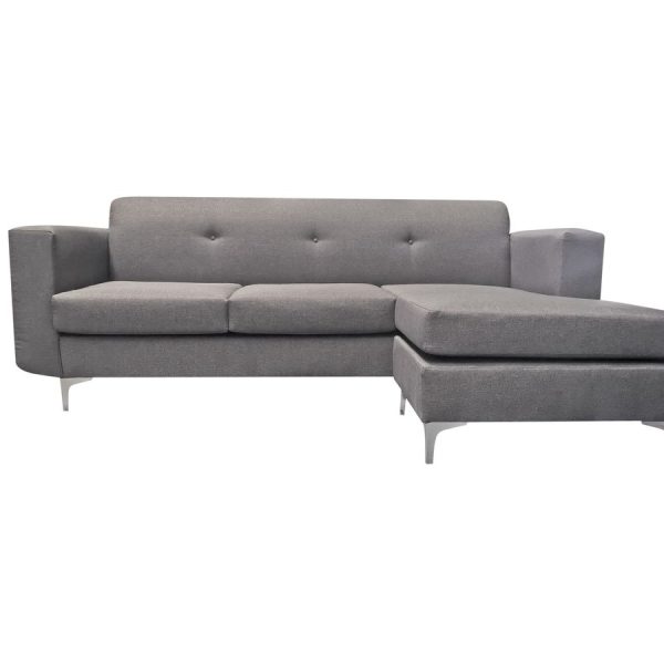 Light Grey Universal 3 Seater with Ottoman Couch Set