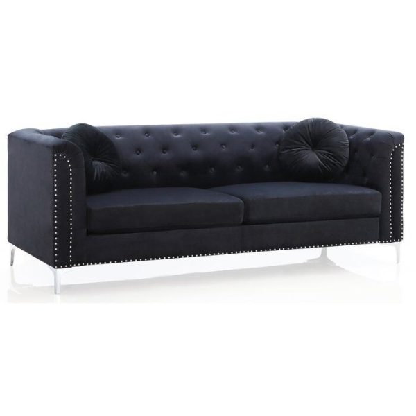 Decorotika Caire 83'' 3 - Seater Sofa - Black