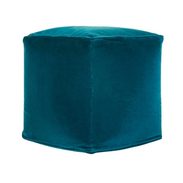 Remy Velvet Pouffe Ottoman - Teal