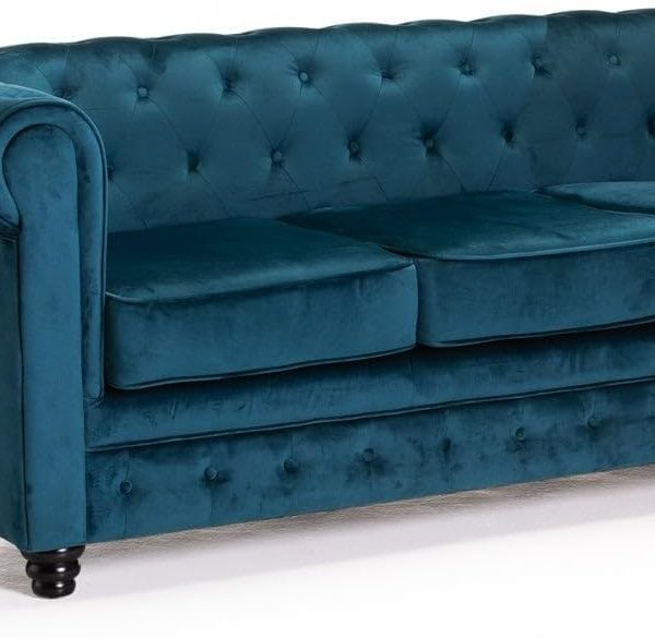 Shapidio Velvet 3 Seater Couch - Teal