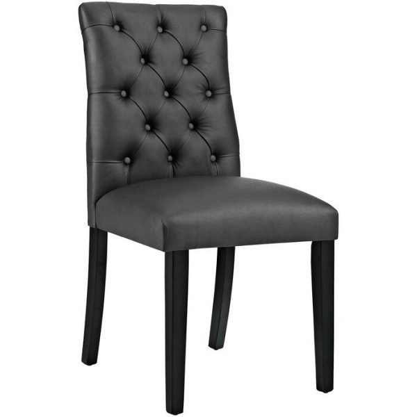 Decorotika - Tufted Side Chair - Black Leather