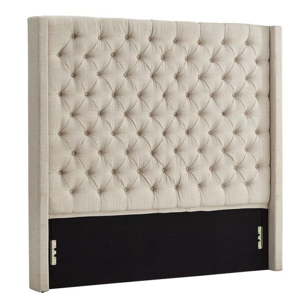MaI Lifestyle - Sweet Dreams Wingback Upholstered headboard Linen - Beige - Double
