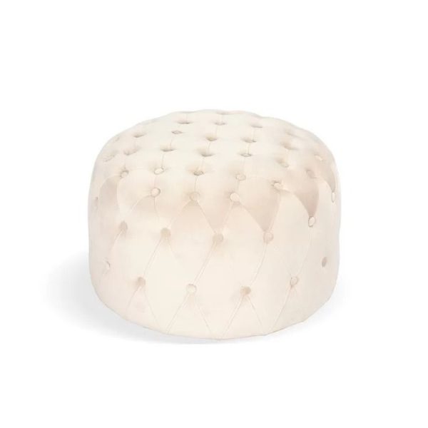 Colins 24'' Wide Tufted Round Pouf Ottoman - Pink
