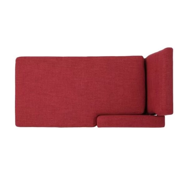 Endicott Tufted One Arm Right-Arm Square Chaise Lounge Chair - Red