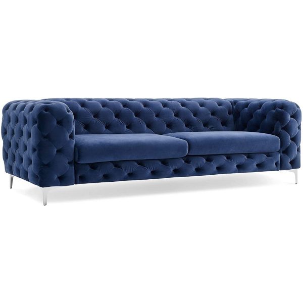 Juliette Deep Button Velvet 2-Steater Tufted Sofa - 2021 Edition - Navy