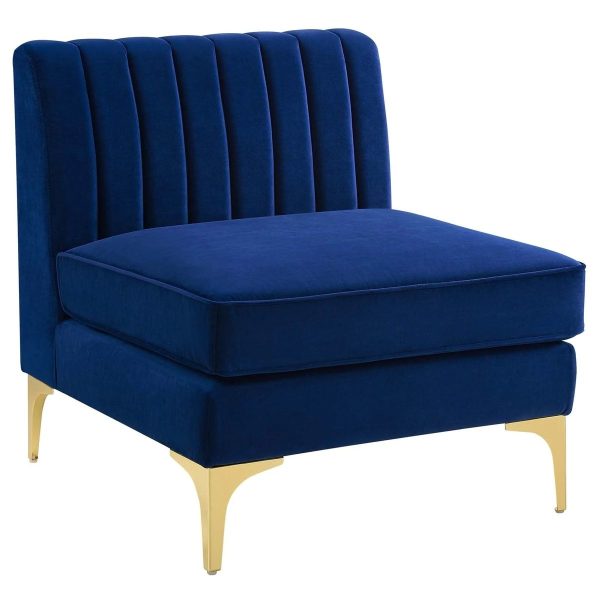 Just Home Triumph Channel Tufted Single Seater Armchair - Blue