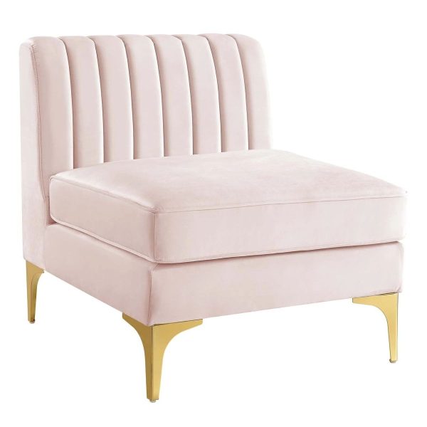 Just Home Triumph Channel Tufted Single Seater Armchair - Pink