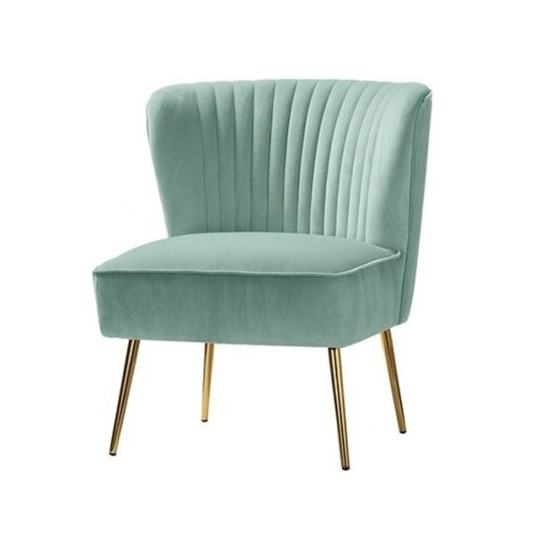 Euclid Upholstered Single Side Chair - Aqua