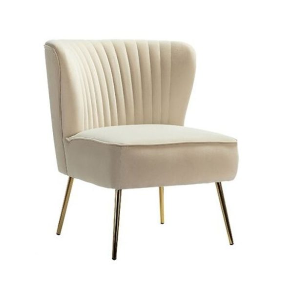 Euclid Upholstered Single Side Chair - Cream