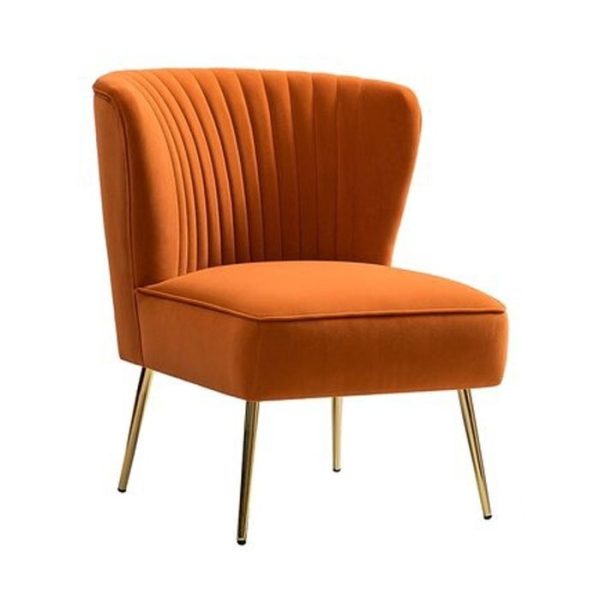 Euclid Upholstered Single Side Chair - Orange