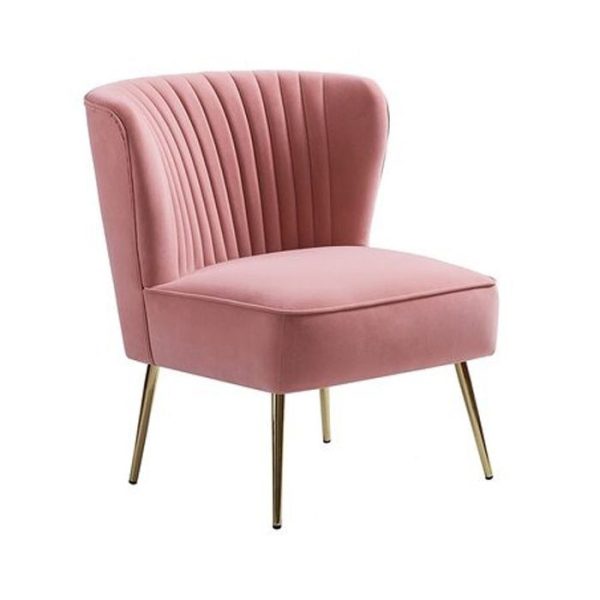Euclid Upholstered Single Side Chair - Pink