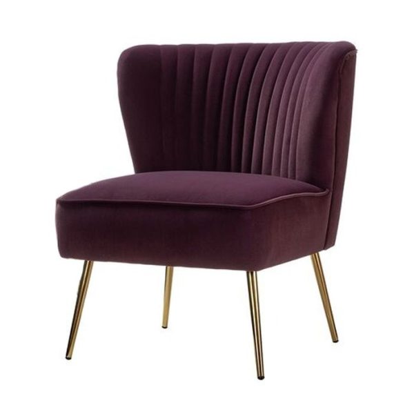 Euclid Upholstered Single Side Chair - Purple