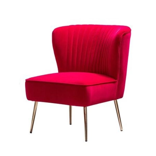 Euclid Upholstered Single Side Chair - Red