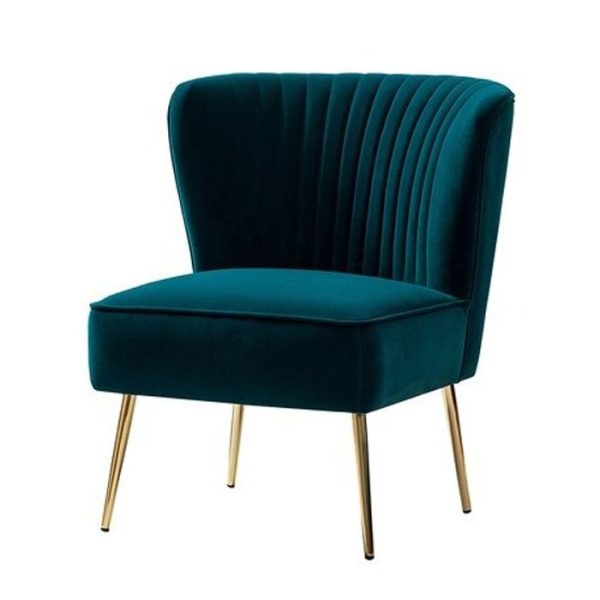 Euclid Upholstered Single Side Chair - Teal